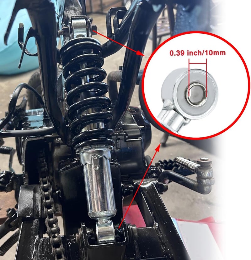 HOOUP 260mm 10.2" Adjustable Rear Shock for 50cc 70cc 90cc 110cc 125cc Baja Motorsports DR70 Tao Tao DB20 Kids Pit Dirt Bike Four Wheeler Quad ATV Small Motorcycle Heavy Duty Black - Image 2